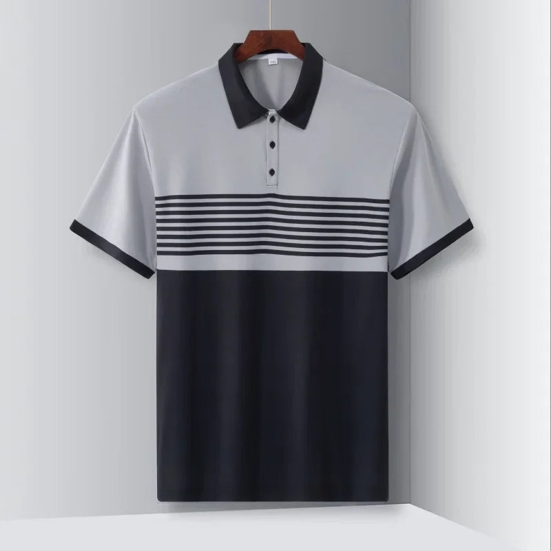 Polo d'été décontracté pour hommes, grandes tailles 1XL-7XL, manches courtes, revers, respirant, doux, vêtements pour hommes