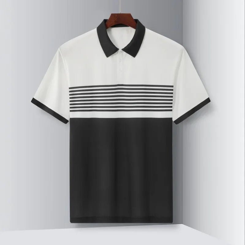 Polo d'été décontracté pour hommes, grandes tailles 1XL-7XL, manches courtes, revers, respirant, doux, vêtements pour hommes