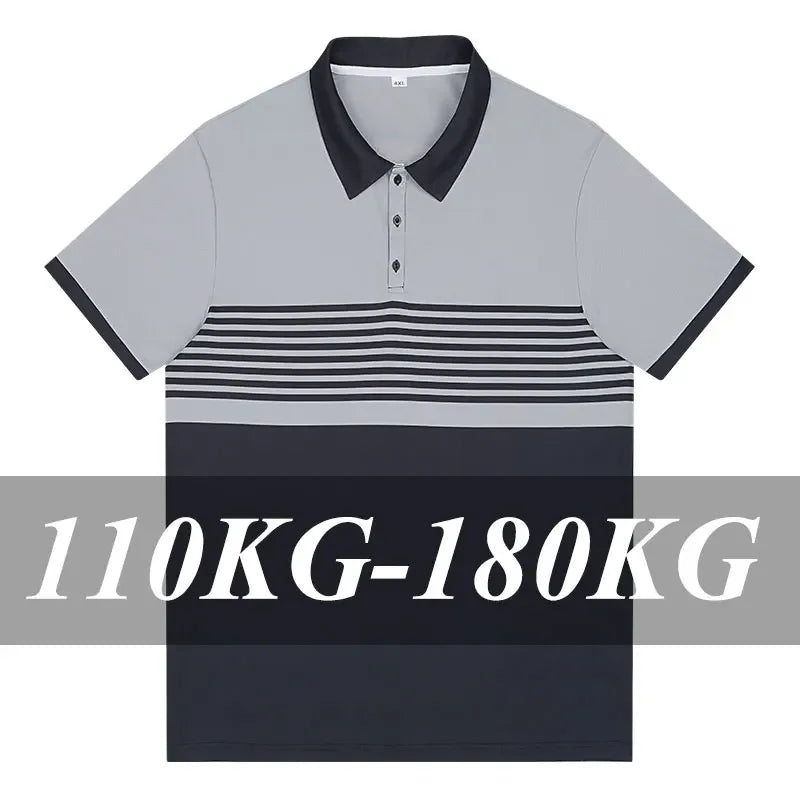 Polo d'été décontracté pour hommes, grandes tailles 1XL-7XL, manches courtes, revers, respirant, doux, vêtements pour hommes