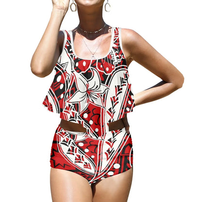 Maillot de bain de plage imprimé Plumeria de haute qualité, style polynésien, style tendance, imprimé à la demande, pour les vacances