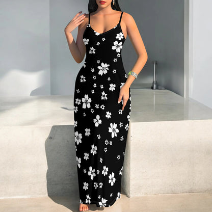 Robe sans manches longueur genou pour femme printemps et été 2025 avec pull évidé, robe décontractée de plage à imprimé papillon