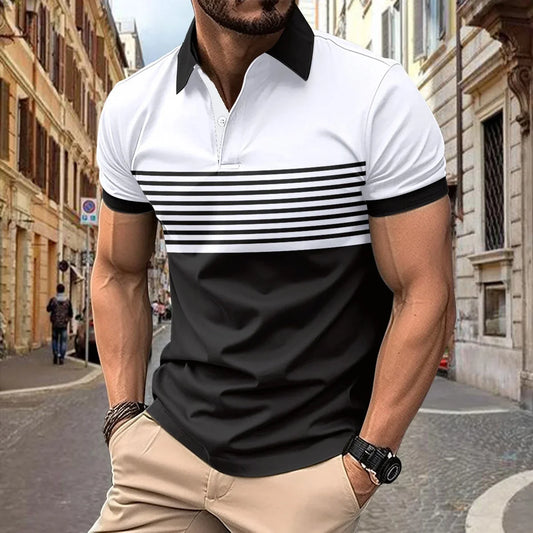 Polo d'été décontracté pour hommes, grandes tailles 1XL-7XL, manches courtes, revers, respirant, doux, vêtements pour hommes