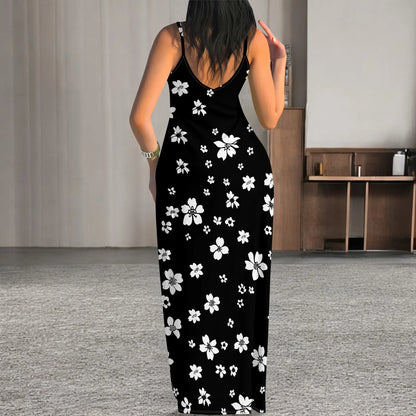 Robe sans manches longueur genou pour femme printemps et été 2025 avec pull évidé, robe décontractée de plage à imprimé papillon
