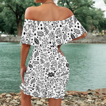 Robe décontractée à col évasé et bretelles à imprimé floral pour femme, nouvelle collection printemps/été 2025, personnalisée