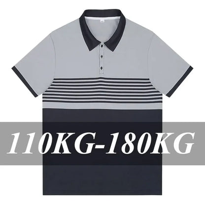 Polo d'été décontracté pour hommes, grandes tailles 1XL-7XL, manches courtes, revers, respirant, doux, vêtements pour hommes